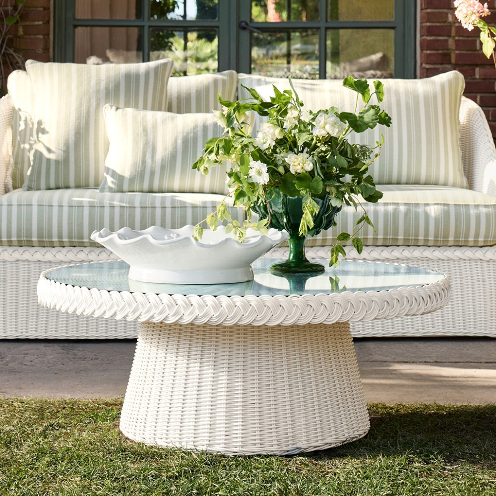 AERIN x Williams Sonoma Home East Hampton AWW Coffee Table (42"), White | Williams-Sonoma