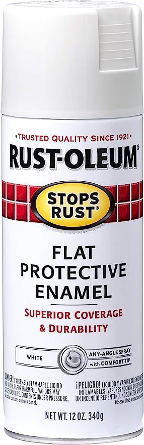 Rust-Oleum 7790830 Stops Rust Spray Paint, 12-Ounce, Flat White | Amazon (US)