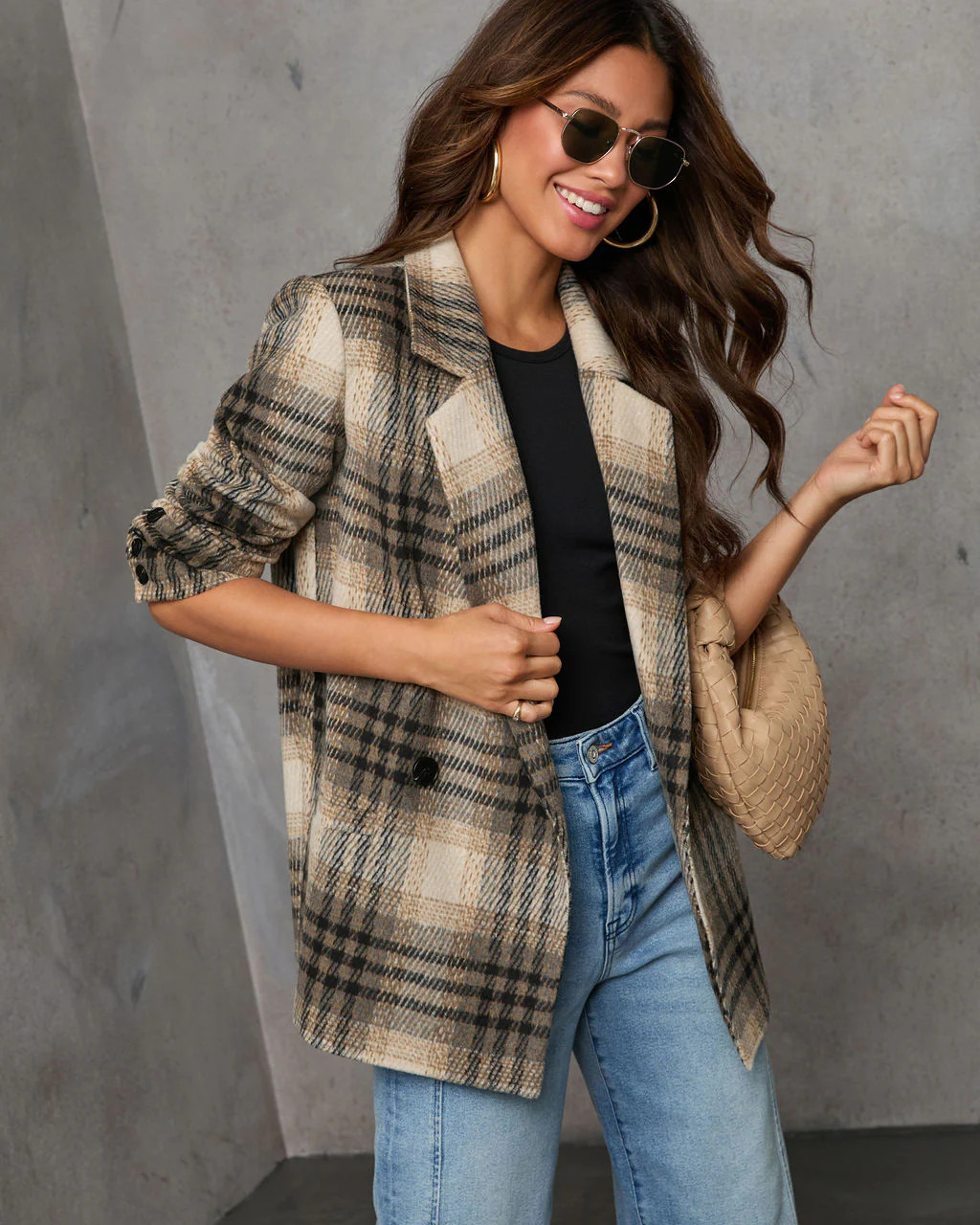 Stay Close Plaid Oversized Blazer | VICI