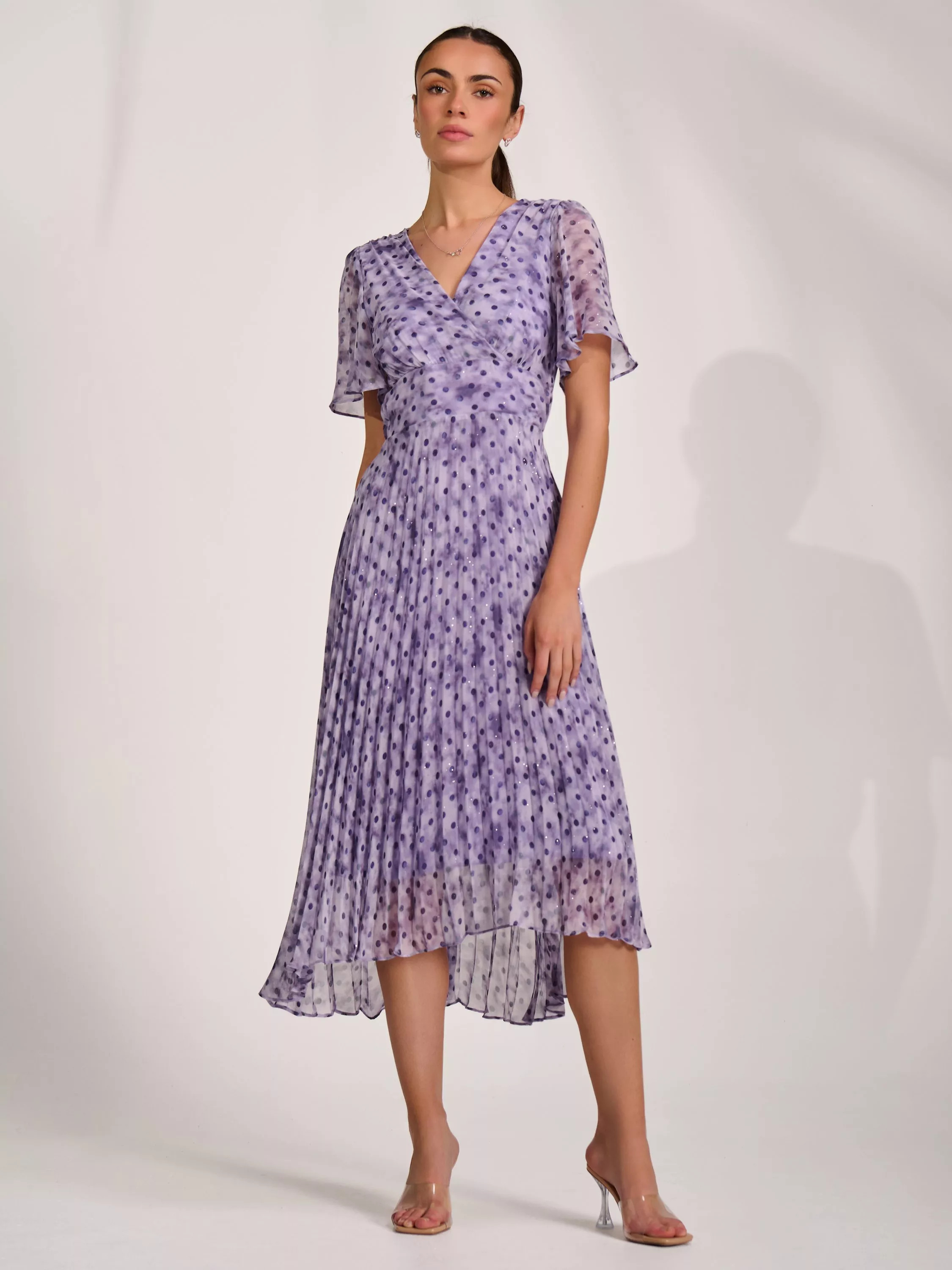 Jolie MoiWrap Neck Glitter Maxi Dress, Blue Spot£75.00Price promise | John Lewis (UK)