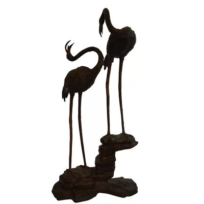 Bronze Pair of Flamingos Fountain | Wayfair North America