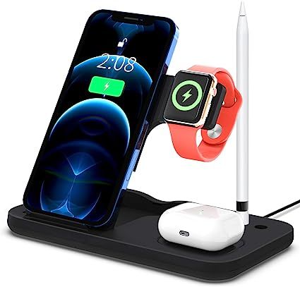 Wireless Charging Station,Tzomsze 4 in 1 Foldable 18W Fast Charger Stand Dock for Apple Products ... | Amazon (US)