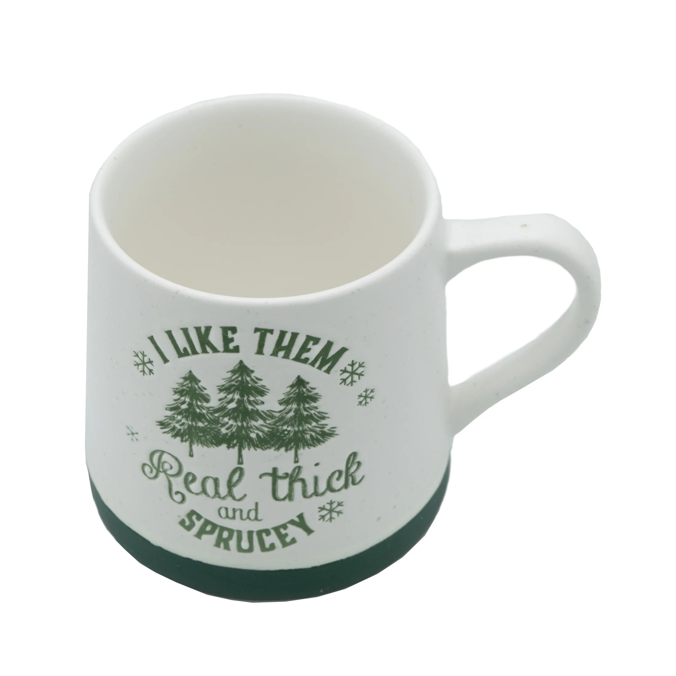 Stoneware Thick and Sprucey Mug, Green and White, 18 fl oz, by Holiday Time | Walmart (US)