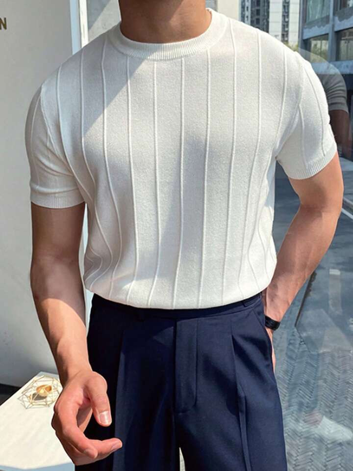 DAZY Men Solid Ribbed Knit Top | SHEIN USA | SHEIN