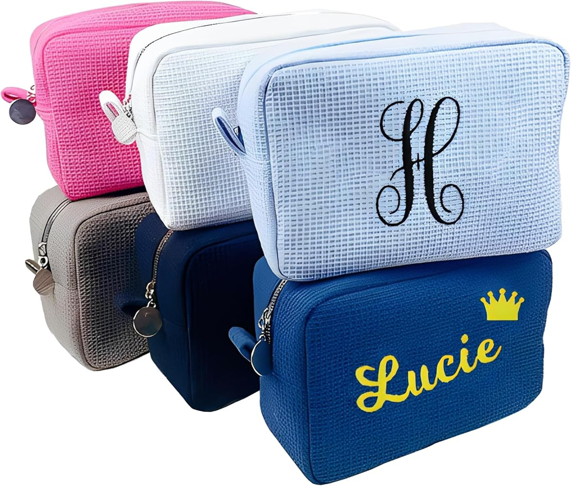 Personalized Makeup Bag with Embroidered Name Custom Cosmetic Bag Toiletry Bag Travel Organizer B... | Amazon (US)