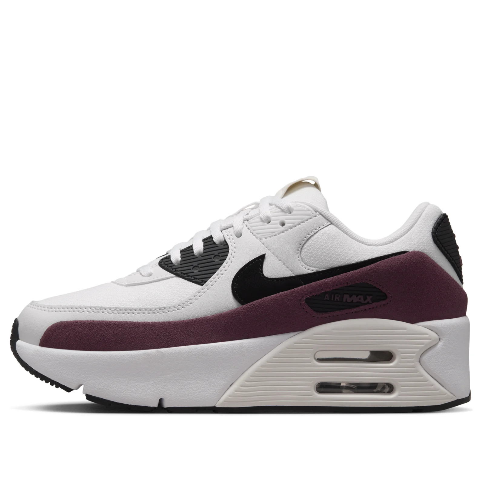 (WMNS) Nike Air Max 90 LV8 'Sail Night Maroon Phantom Black' FD4328-107 | KICKS CREW