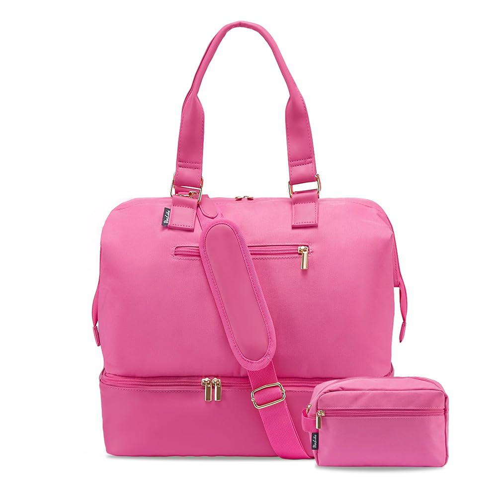 Weekender Bags for Women, Large Travel Duffel Bag with Shoes Compartment, Carry On Overnight Tote... | Amazon (US)