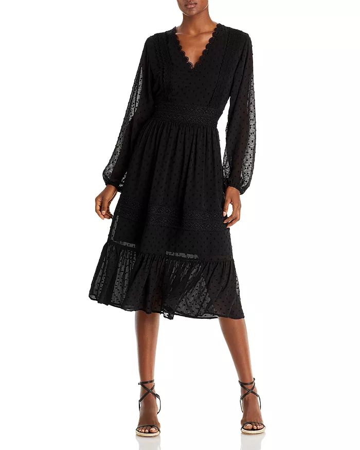 Swiss Dot V-Neck Midi Dress - 100% Exclusive | Bloomingdale's (US)