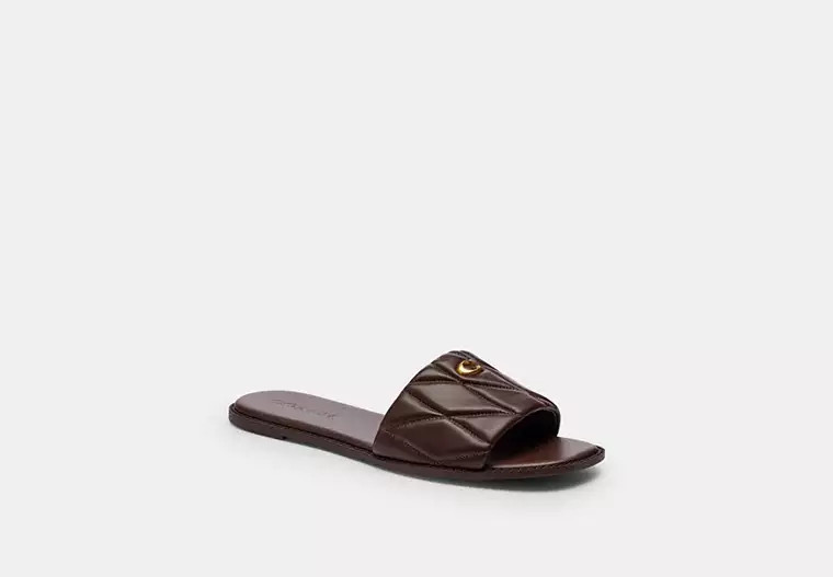 Coach Outlet Holly Sandal With Quilting - Brown, Size: 5.5 | Coach Outlet US