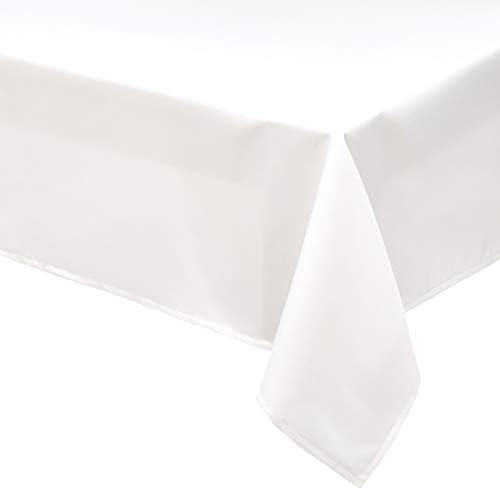 Amazon Basics Rectangle Washable Polyester Fabric Tablecloth - 90" x 156", White, Pack of 2 | Amazon (US)