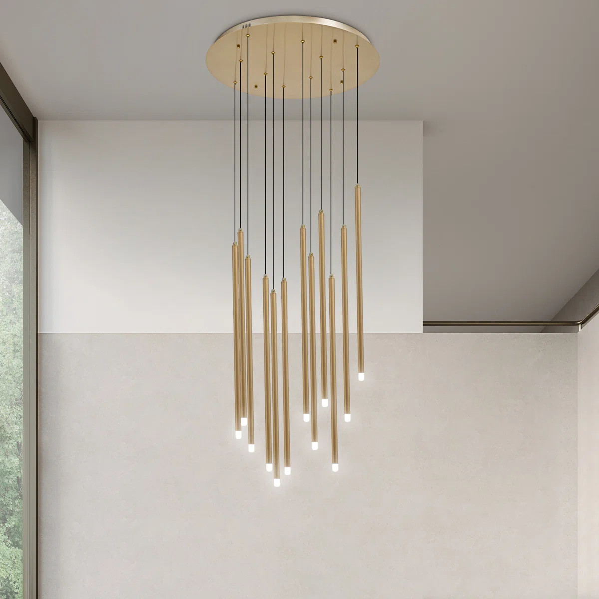 Teylie Long Attic Cluster Pendant Kitchen Island LED Chandelier | Wayfair North America