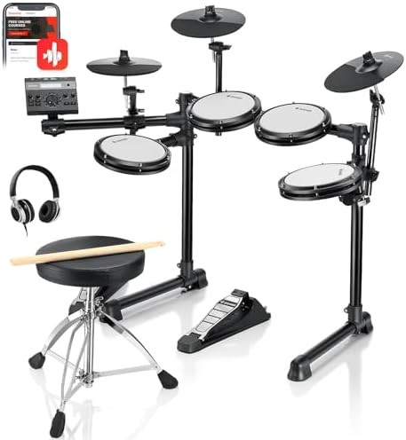 Electric Drums, Donner DED-200 LITE Electronic Drum Kit for Beginner with 450+ Sounds, USB MIDI, ... | Amazon (US)