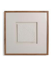 24x24 Plaster Palm Frond Shadowbox Walnut Frame Wall Art | TJ Maxx