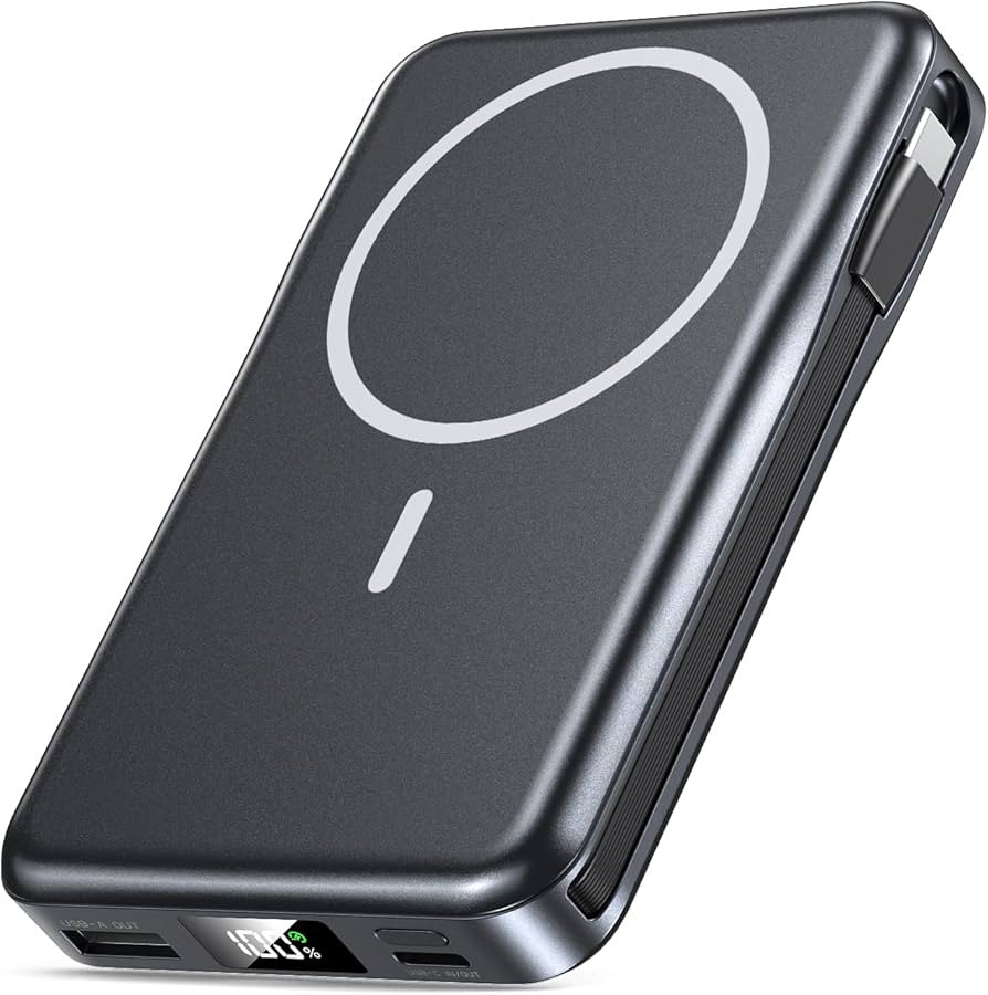 Magnetic Portable Charger, 10000mAh Power Bank, 5 in 1 Portable Charger with Built in Cable, 20W ... | Amazon (US)