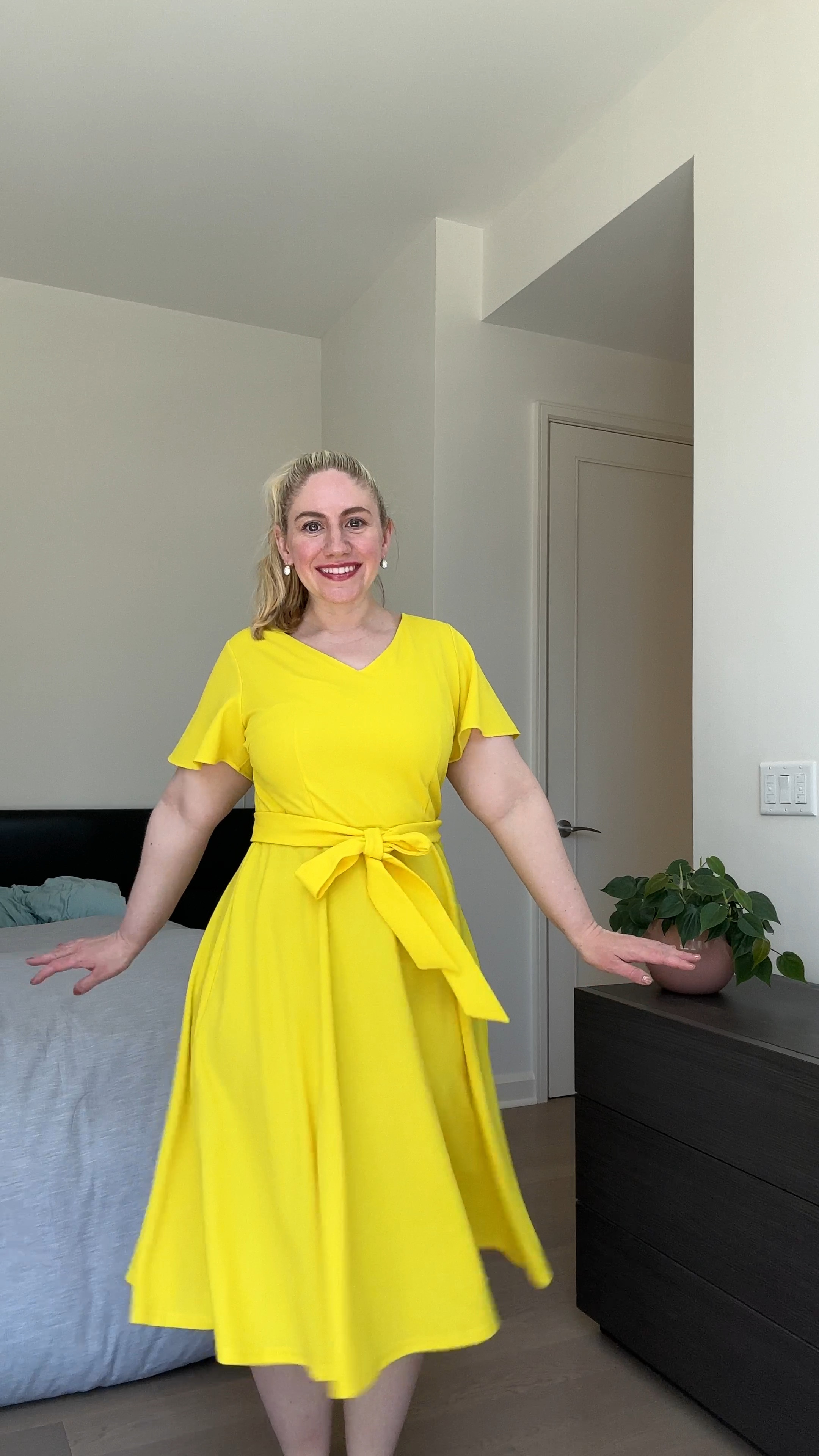Easy garden party dress. Wedding guest dress, bright and cheery for spring and summer. Midsize fit and flare dress 

#LTKparties #LTKVideo #LTKwedding