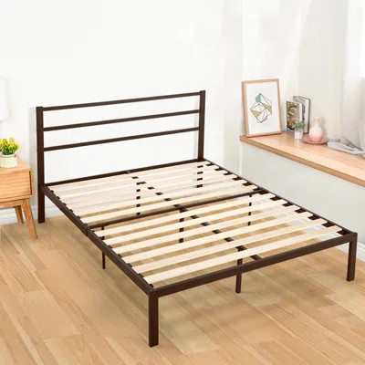 Hertwig Metal Platform Bed Winston Porter Size: Queen, Color: Chocolate | Wayfair North America