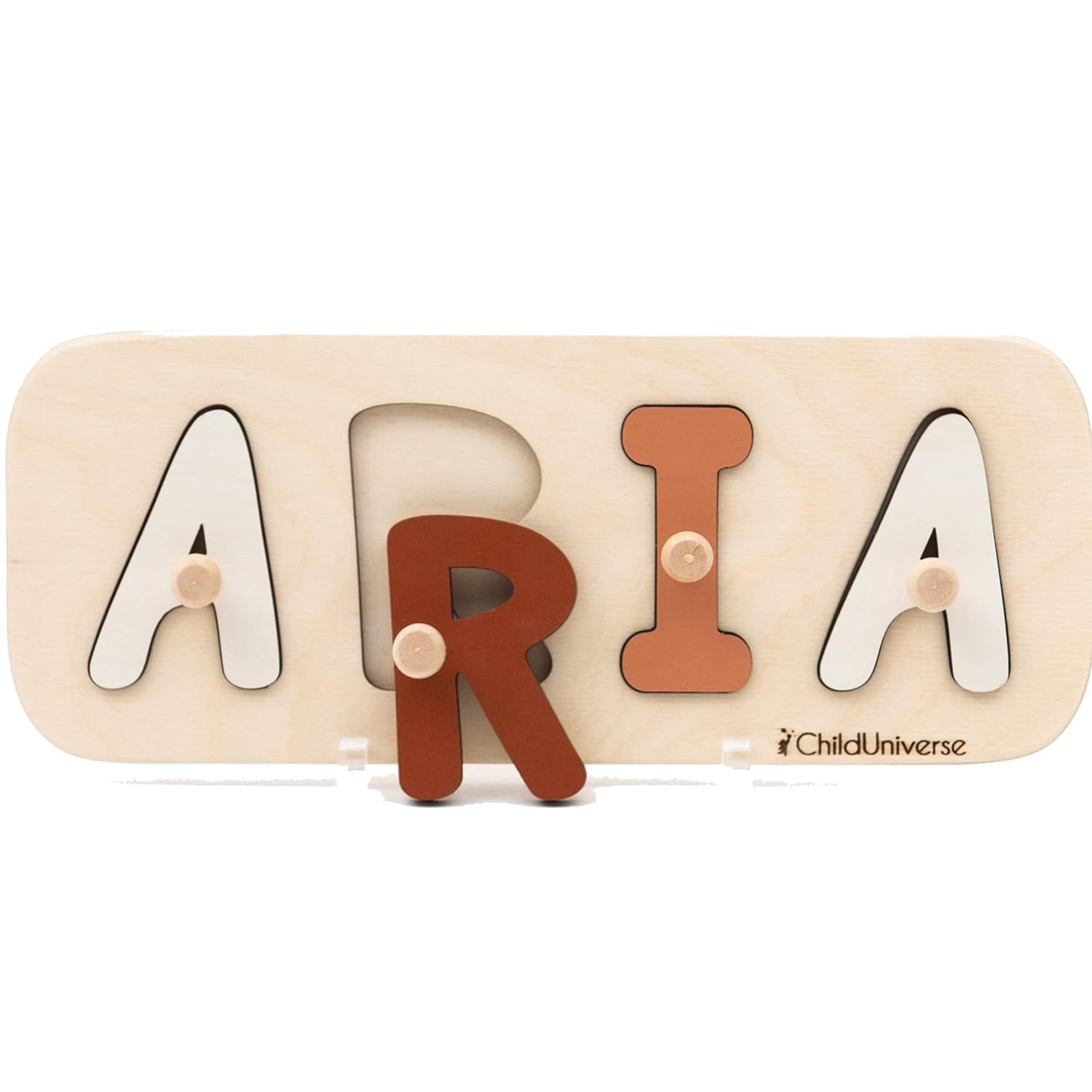 Amazon.com: Baby Personalized Wood Name Puzzle With Custom Design - Toddler Name Puzzle For Girls... | Amazon (US)