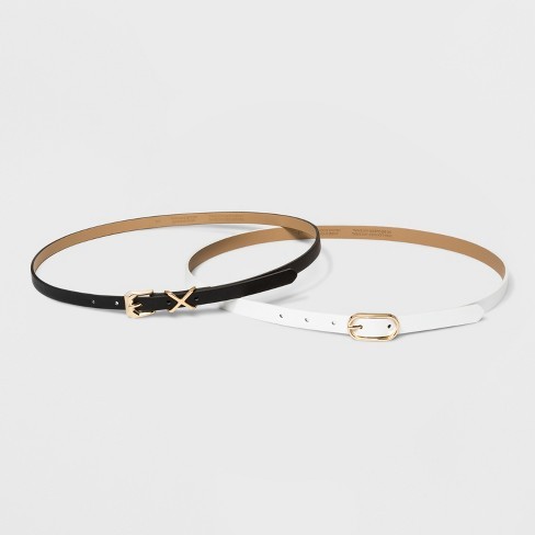 Women's 2pk Belt - A New Day™ Black/White | Target