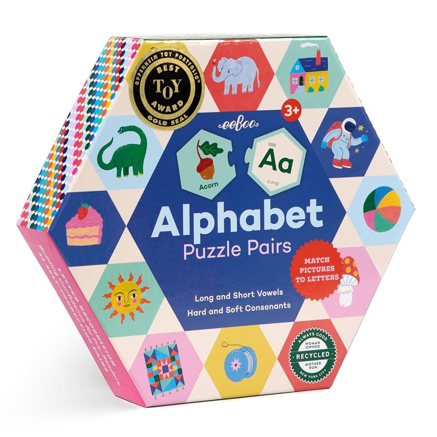 eeBoo: Hexagon Puzzle Pairs - Alphabet - 33 Pairs, Match Pictures to Letters, A Pre-Reading Activ... | Amazon (US)