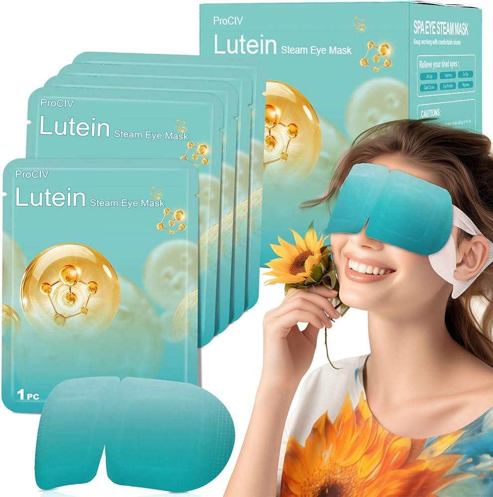 16 Packs Lutein Steam Eye Masks for Dry Eyes Self Heated Disposable Sleep Mask Soothing Headache ... | Amazon (US)