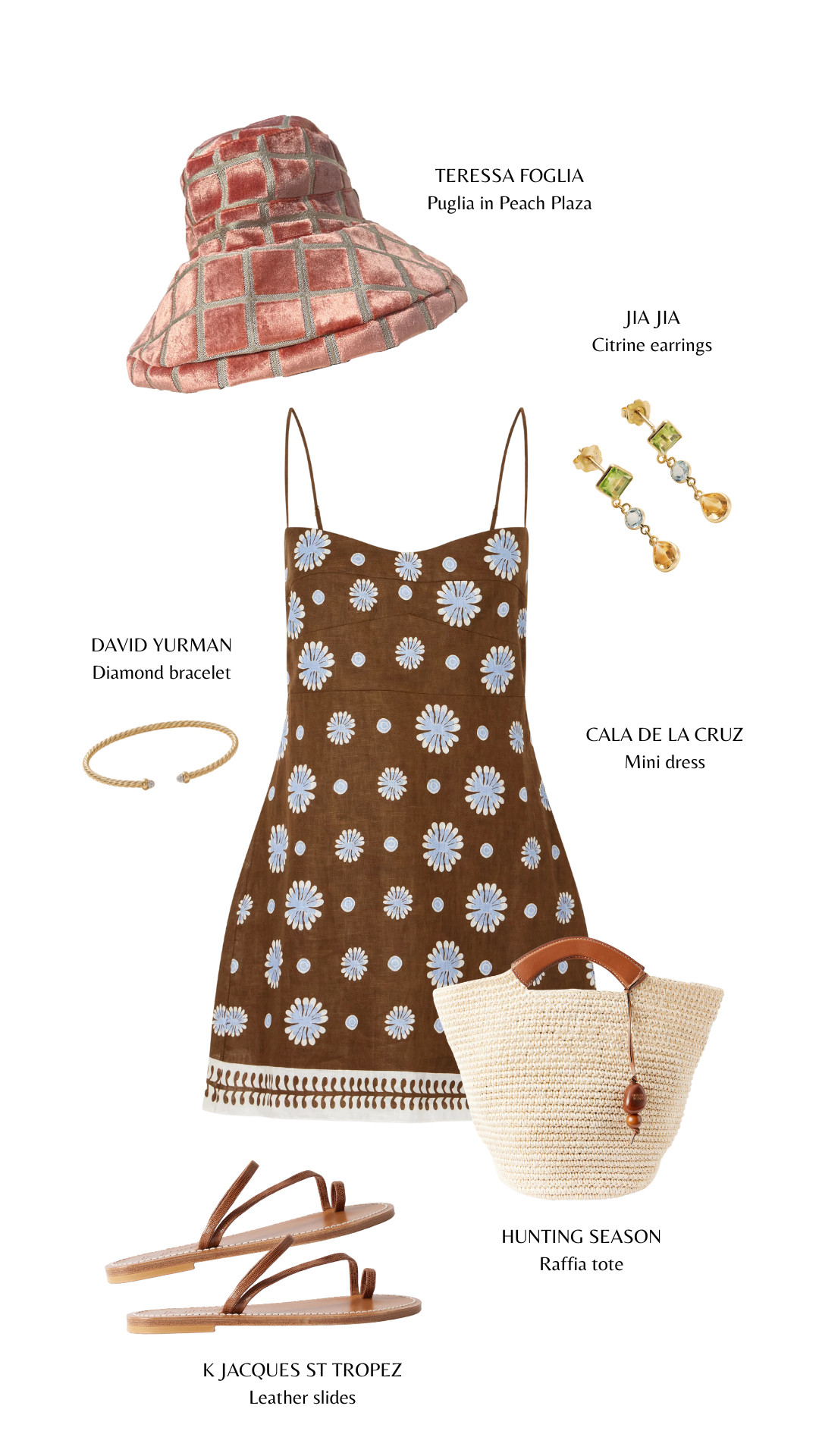 Chocolate brown, sun-washed raffia, and a touch of peach—summer dressing at its sweetest. 

 #LTKgrwm #LTKootd