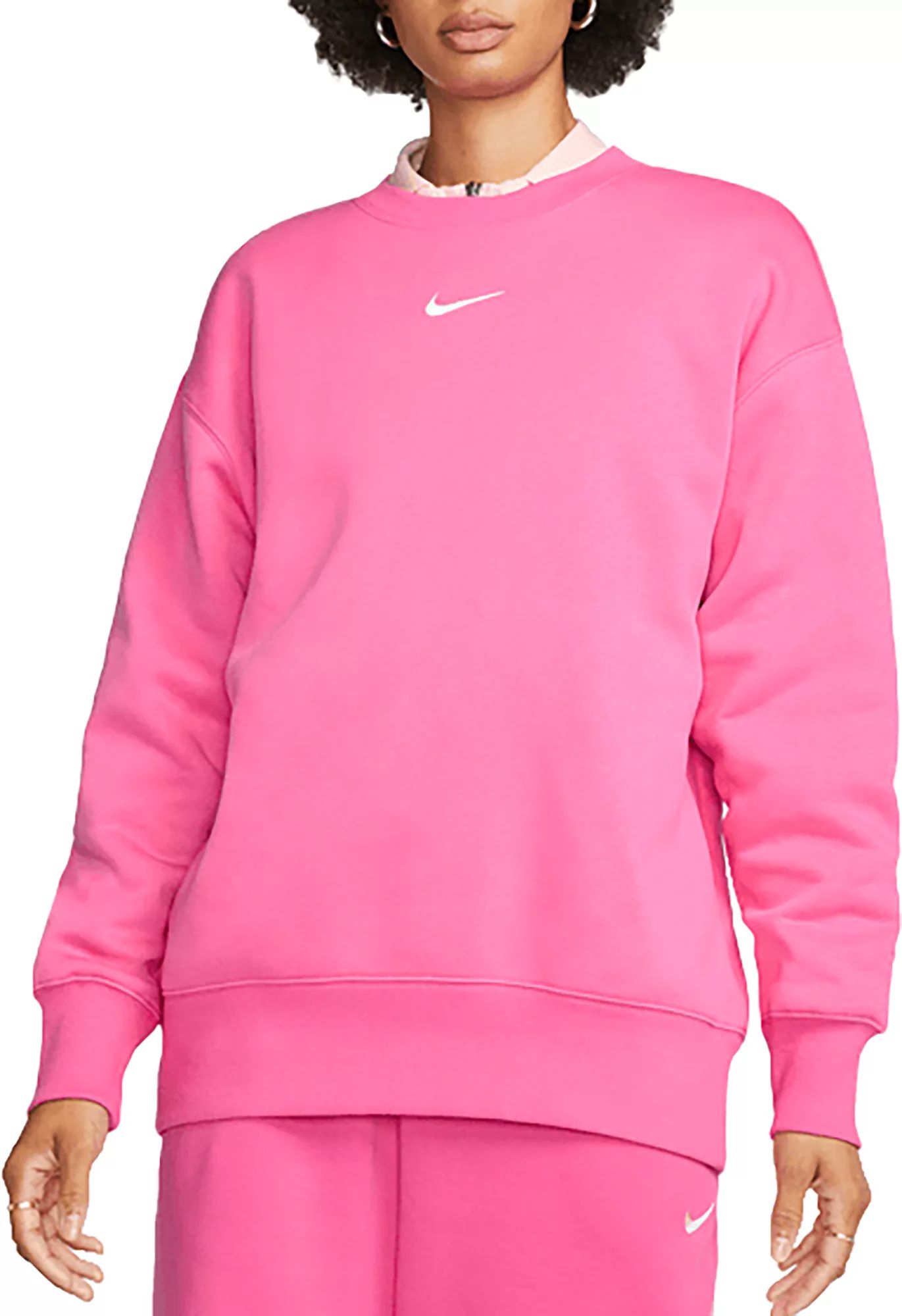 Nike Women's Sportswear Phoenix Fleece Sweatshirt, XS, Pinksicle | Dick's Sporting Goods