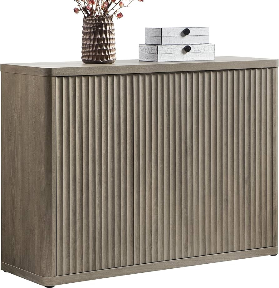 SICOTAS Buffet Cabinet with Storage Accent Sideboard with 3 Doors Modern 50.1" Wide Credenza Flut... | Amazon (US)