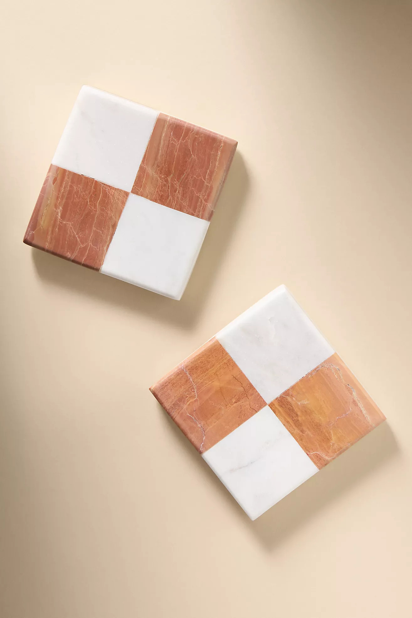 Jolene Checkered Marble Coaster | Anthropologie (US)