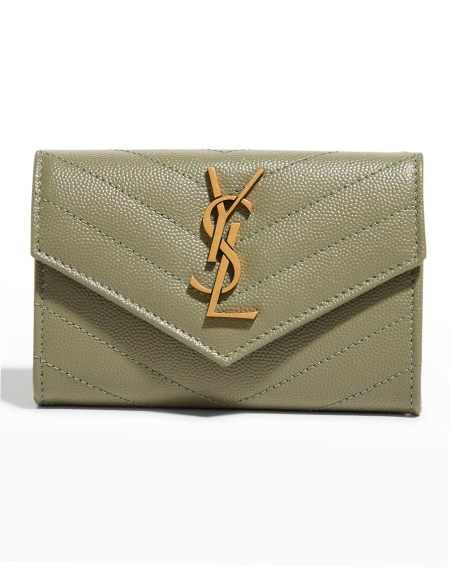 Saint Laurent YSL Small Envelope Quilted Wallet | Neiman Marcus