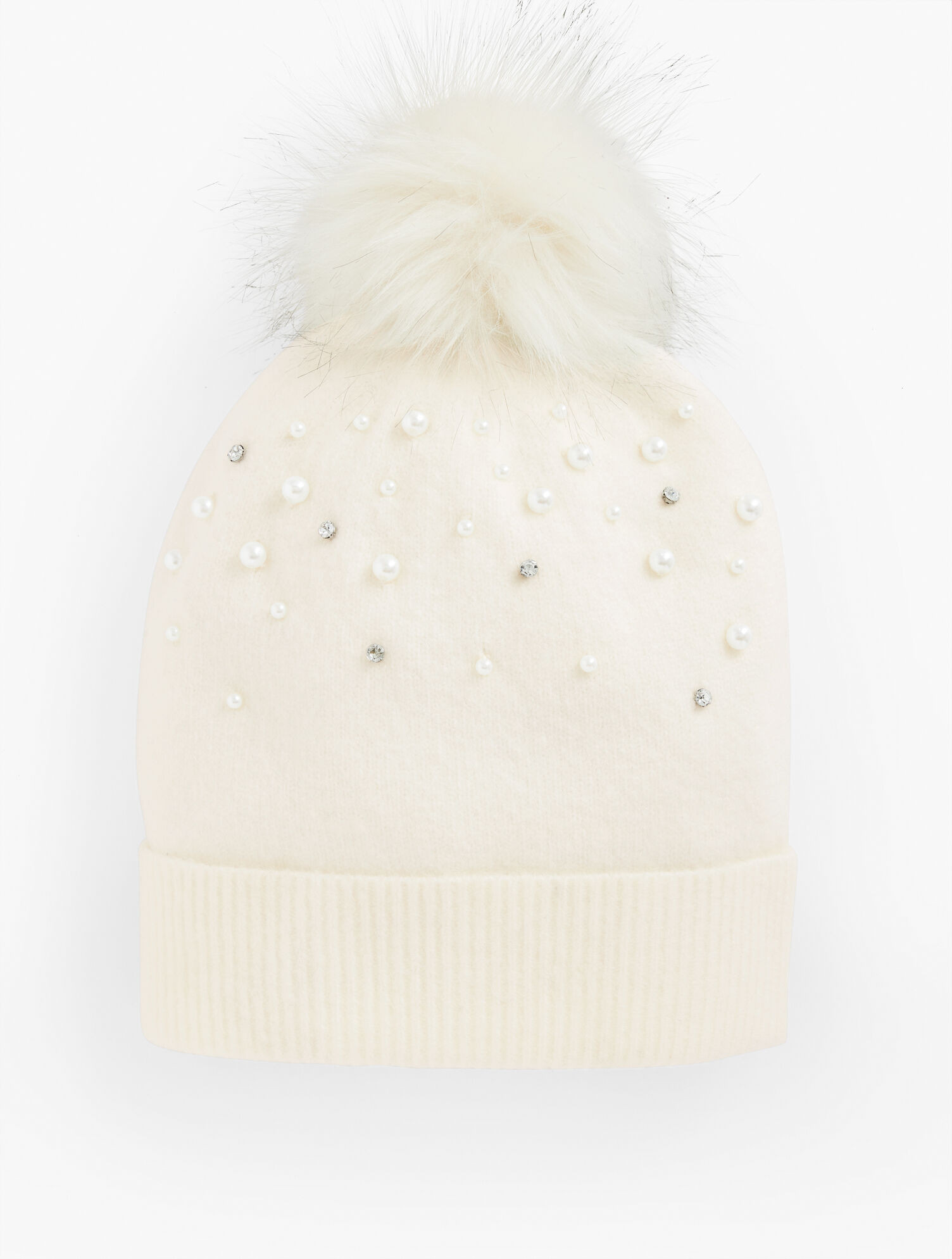 Pearl & Rhinestone Embellished Beanie | Talbots