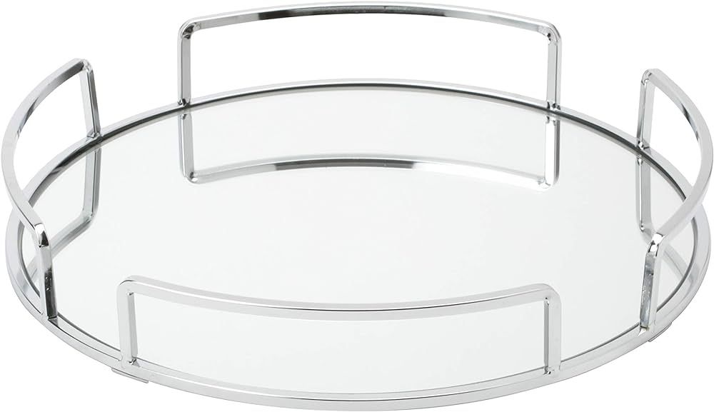 Home Details Mirrored Vanity Tray | Dimensions : 12.99" L x 12.99" W x 2.05" H | Glass Base | Great  | Amazon (US)