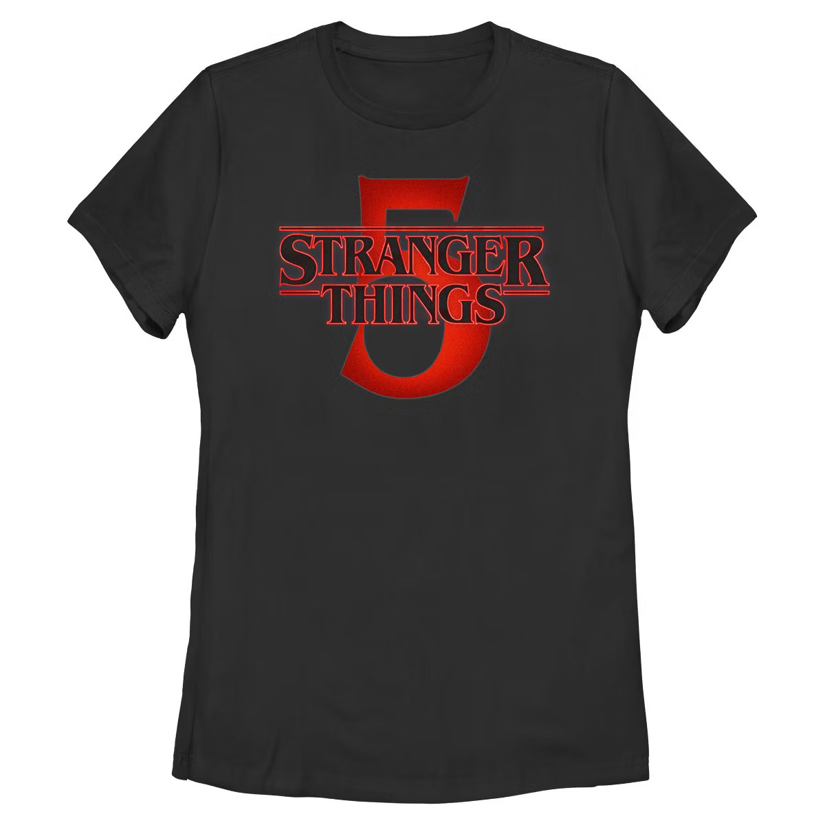 Womens Stranger Things Season Five Glowing Logo T Shirt | Target