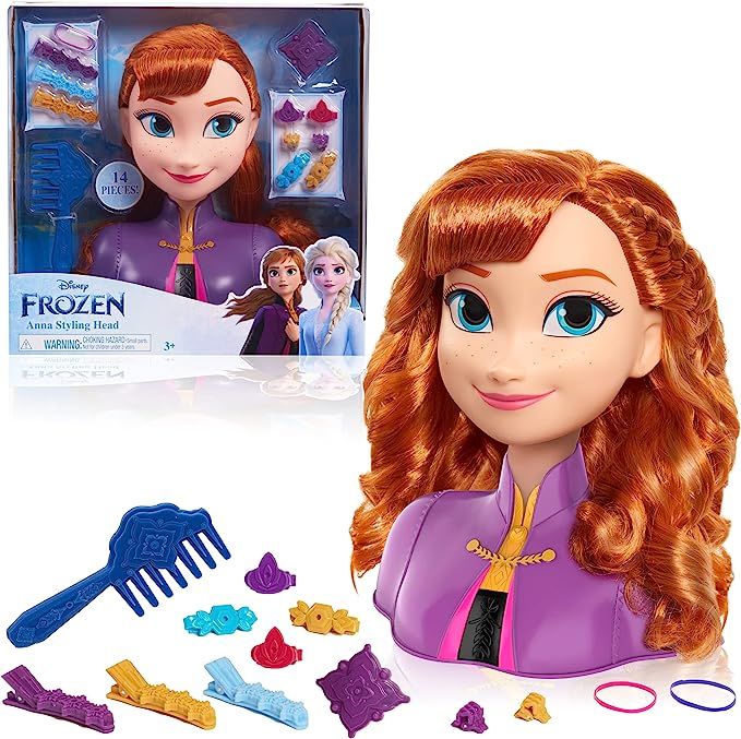 Just Play Disney’S Frozen 2 Anna 7.5-inch Styling Head, 14-Pieces | Amazon (US)