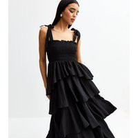Women's Black Multiway Tiered Midi Dress New Look | New Look (UK)