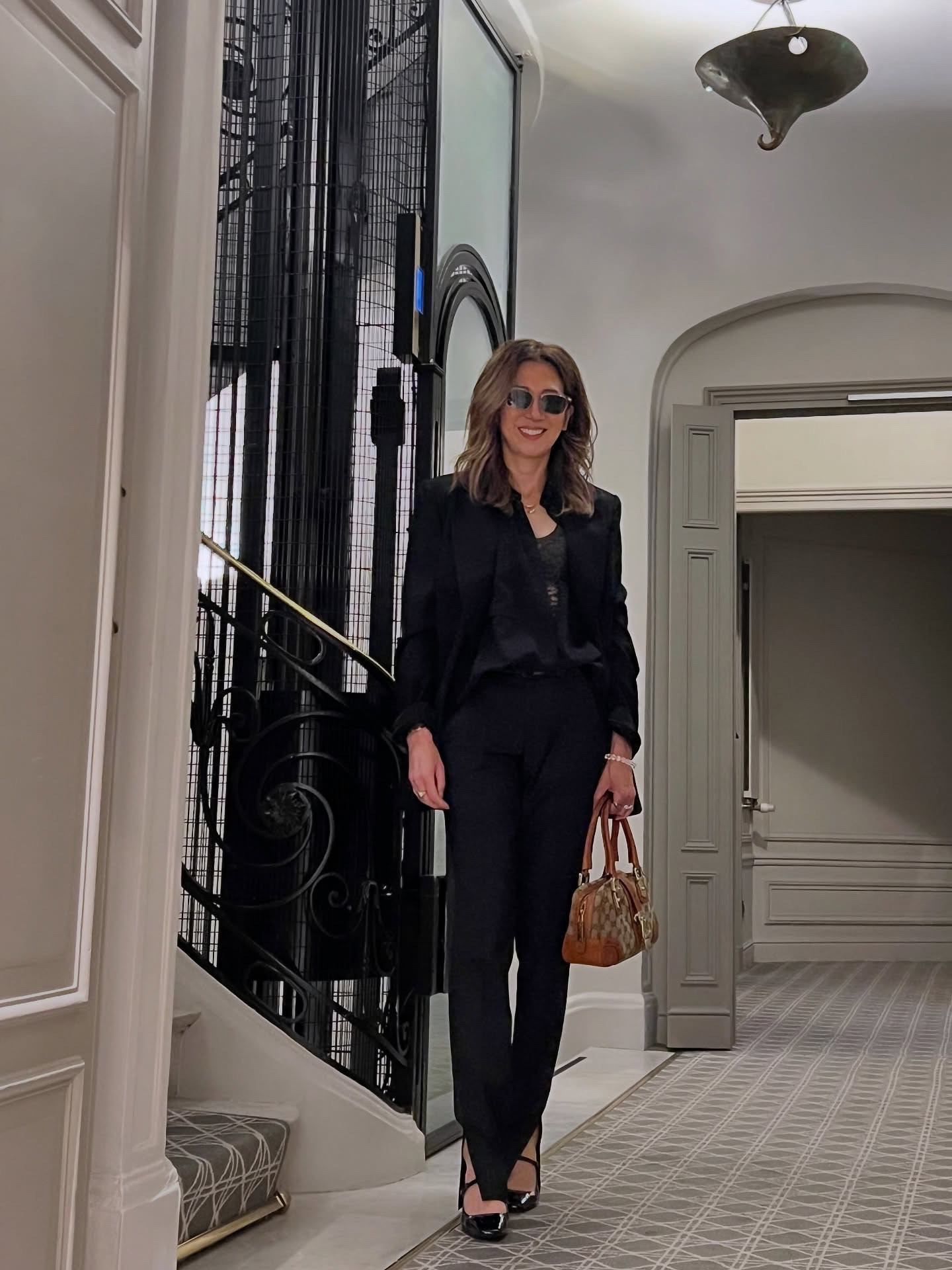 Wore this timeless look during PFW earlier this season. 💕Save this for effortless chic outfit inspo for date night, drinks after work, last minute holiday party, and the list goes on… 
The look:
Classic double-breasted blazer and lace cami @aknvas 
Silk button down dress shirt
Tuxedo style trousers @zadigvoltaire 

Classic patent leather heels @inez (Use my code josephina15 for 15% off at Inez.com) ❤️

Chic top handle bag in brown @gucci 
Sunglasses @shopcovry 
Paris, OOTD, fashion week, outfit inspiration, outfit of the day

#LTKShoeCrush #LTKStyleTip #LTKOver40