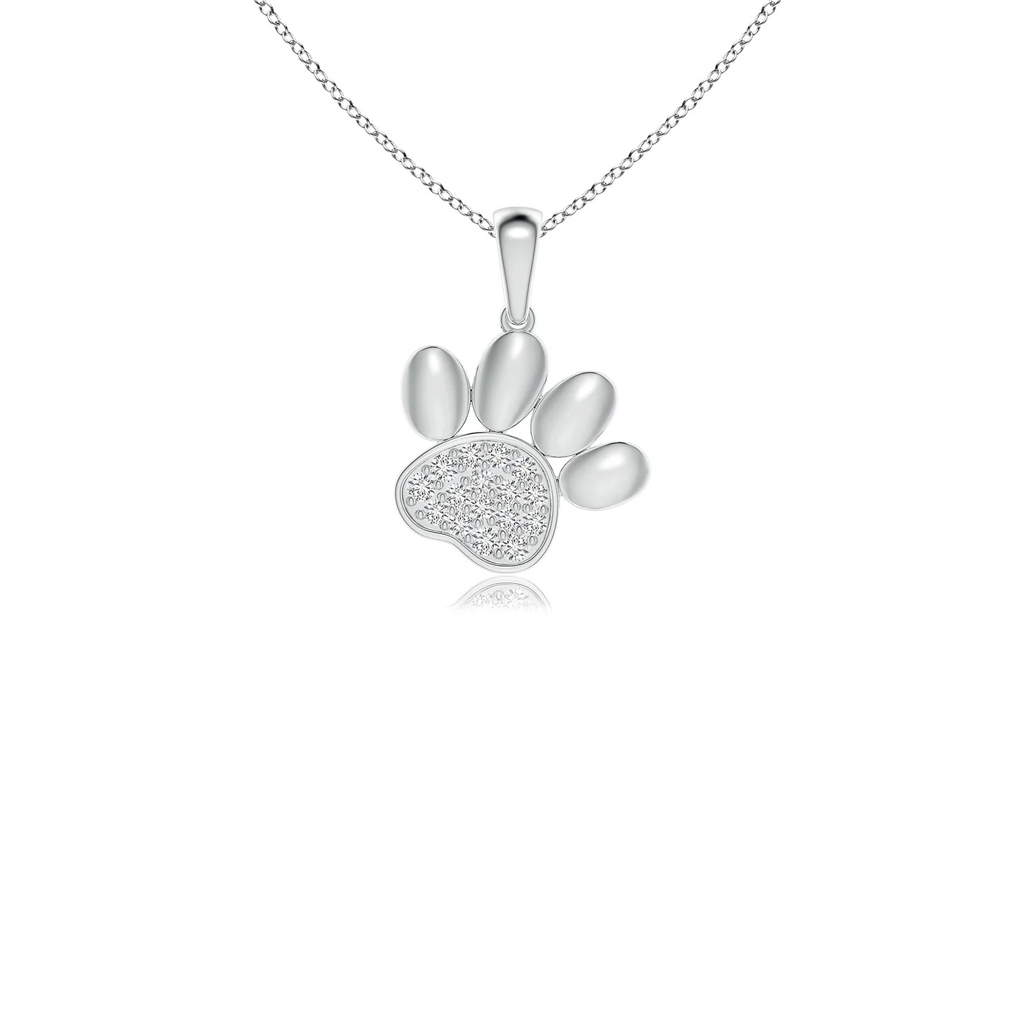 Pavé-Set Diamond Paw Print Pendant | Angara | Angara US
