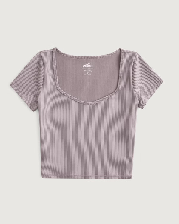 Ribbed Seamless Fabric Sweetheart Baby Tee | Hollister (US)
