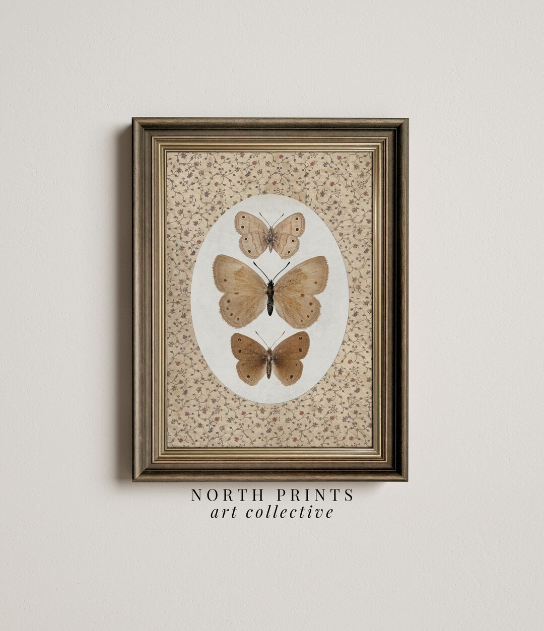 Vintage Butterfly Art Print, Cottagecore Neutral Decor Digital PRINTABLE Download, Antique Moth W... | Etsy (US)