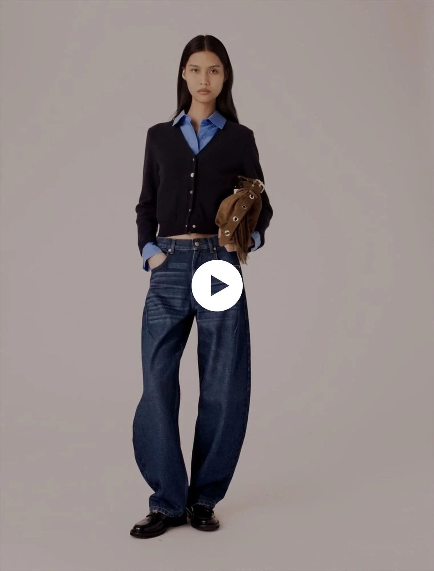 Balloon jeans with martingale Blue for Women | Maje | Maje US