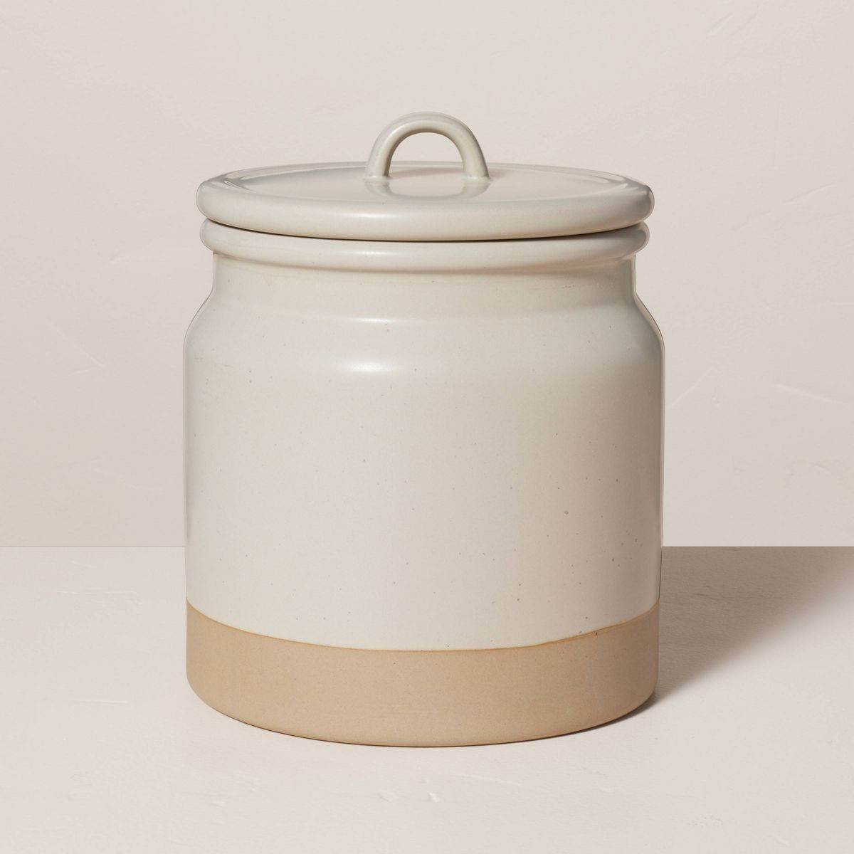 Dry Goods Stoneware Crock Canister Warm Gray/Clay - Hearth & Hand™ with Magnolia | Target
