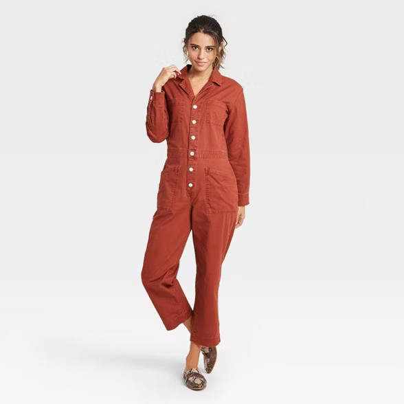 Women's Long Sleeve Collared Boilersuit - Universal Thread™ | Target