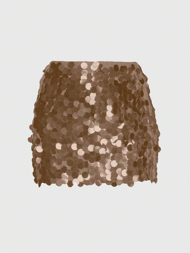 ROMWE Fairycore Women's Fashionable Party Sequined Bodycon Mini Skirt, For Carnival | SHEIN