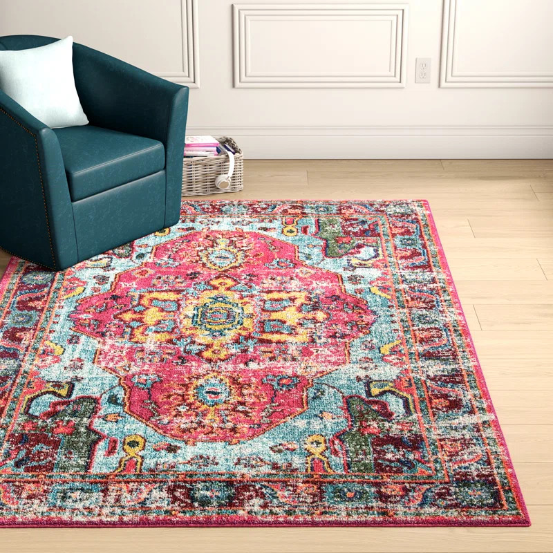 Juliemarie Oriental Area Rug in Pink | Wayfair North America