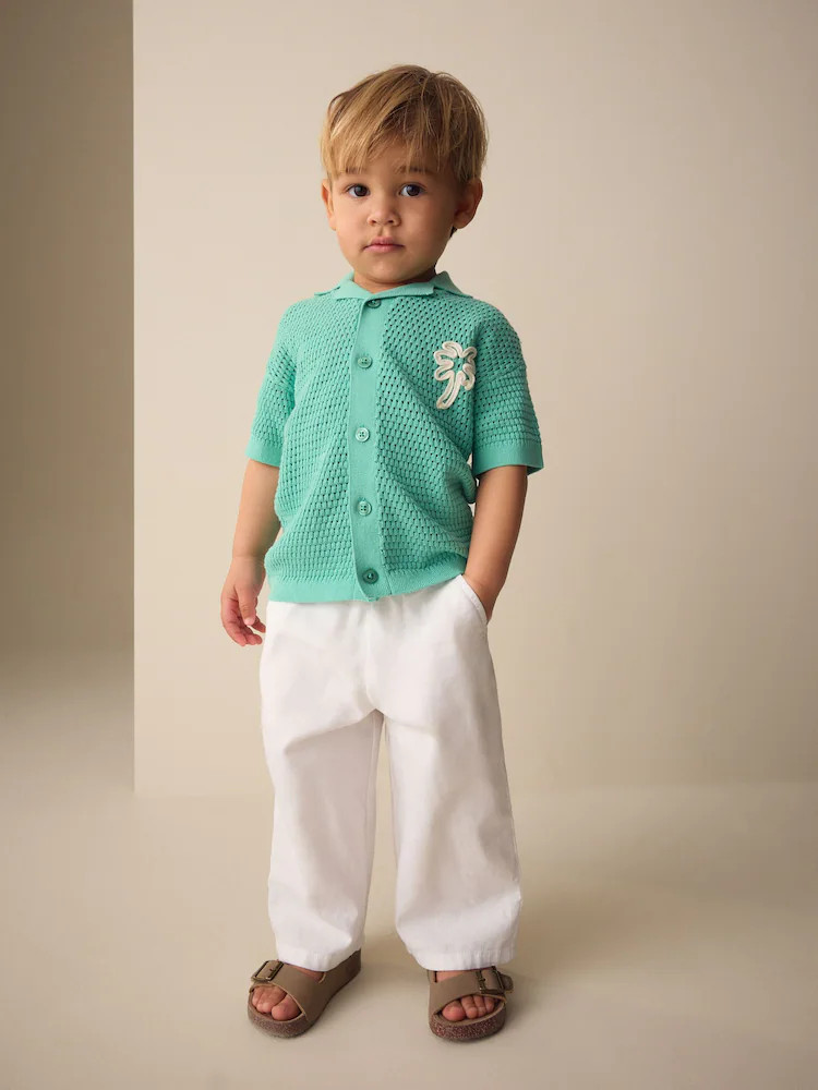 Green Knitted Cornelli Polo Shirt (3mths-7yrs) | Next US