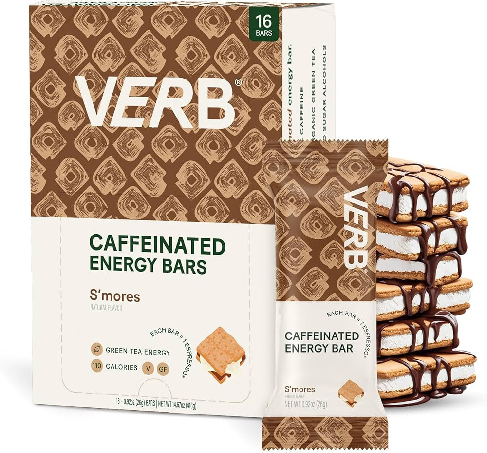Verb Energy - S'mores Caffeinated Snack Bars - 110-Calorie Low Sugar Energy Bar - Nutrition Bars ... | Amazon (US)