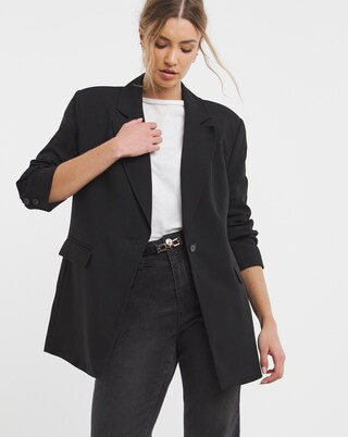 Black Oversized Single Breasted Blazer | Simply Be | Simply Be (UK)