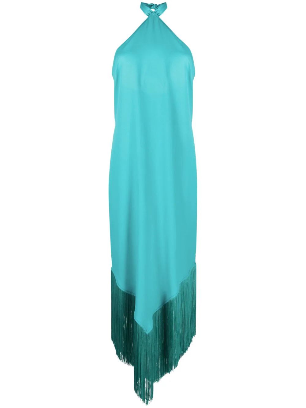 Taller Marmo Fringed Asymmetric Halterneck Dress - Farfetch | Farfetch Global