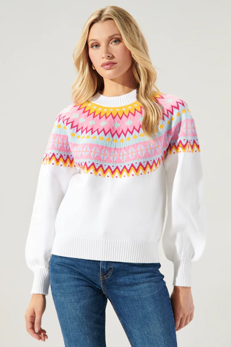 Turkish Delight Fair Isle Pastel Sweater | Sugarlips