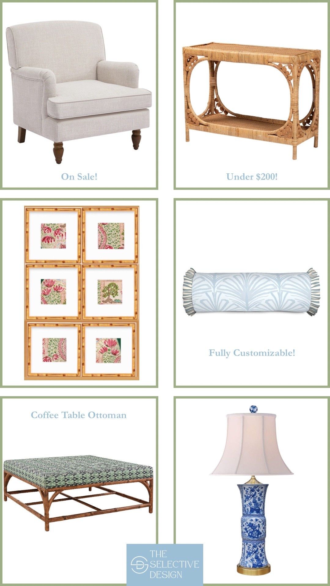 Loving these classic grandmillennial home decor finds 😍😍 - perfect for a living room or bedroom 

Neutral upholstered roll arm chair | rattan console | woven console table | chinoiserie wall art | Etsy Art | custom bolster pillow | pillow for bed | chinoiserie lamp | coffee table ottoman | upholstered coffee table ottoman | classic home | Grandmillennial home  

#LTKSaleAlert #LTKFindsUnder100 #LTKHome