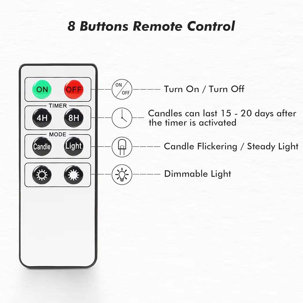 Fanna 9.6" Flameless LED Taper Candles with Timer in Real Wax, Battery Operated Rustic Metallic D... | Amazon (US)